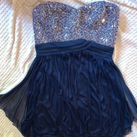 Sparkly Blue Cocktail Dress - Picture 1 of 4
